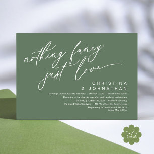 Nothing Fancy Just Love Wedding Dinner Party Invitation