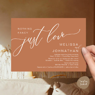 Nothing Fancy Just Love, Wedding Elopement Brunch Invitation