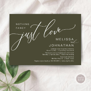 Nothing Fancy Just Love, Wedding Elopement Brunch Invitation