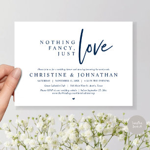Nothing Fancy, Just Love, Wedding Elopement Dinner Invitation
