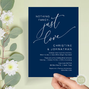 Nothing Fancy, Just Love, Wedding Elopement Dinner Invitation