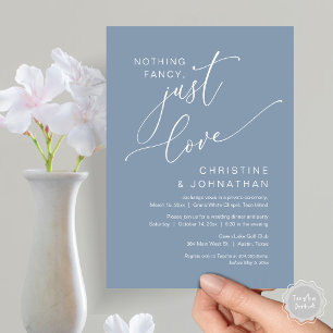 Nothing Fancy, Just Love, Wedding Elopement Dinner Invitation