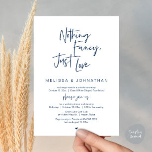 Nothing Fancy, Just Love, Wedding Elopement Dinner Invitation