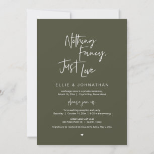 Nothing Fancy Just Love, Wedding Elopement Dinner Invitation