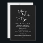 Nothing Fancy Just Love, Wedding Elopement Dinner Invitation<br><div class="desc">Beautiful Modern Beautiful Casual Minimal,  Black and white theme,  Wedding Elopement Announcement,  Invitation card (Nothing Fancy Just Love). This is perfect for your wedding reception and post-wedding celebration party. Easy edit with your wedding elopement brunch/ dinner and dancing celebration invitation details.
#TeeshaDerrick</div>