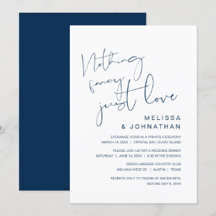 Nothing Fancy, Just Love, Wedding Elopement Invitation