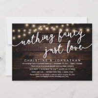 Nothing Fancy, Just Love, Wedding Elopement Party