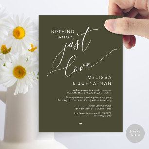 Nothing Fancy, Just Love, Wedding Elopement Party Invitation