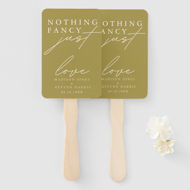 Nothing Fancy Just Love Wedding   Hand Fan (Front and Back)