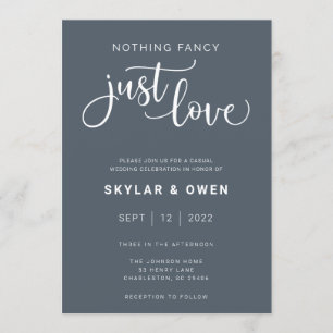 Nothing Fancy Just Love Wedding Invitation