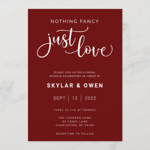 Nothing Fancy Just Love Wedding Invitation