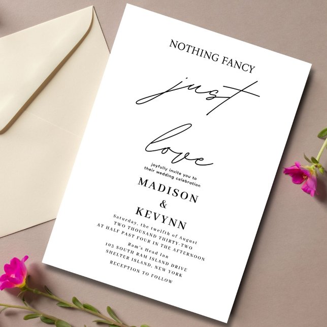 Nothing Fancy Just Love Wedding Invitation (Creator Uploaded)