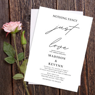 Nothing Fancy Just Love Wedding Invitation