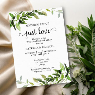 Nothing Fancy Just Love Wedding Invitation