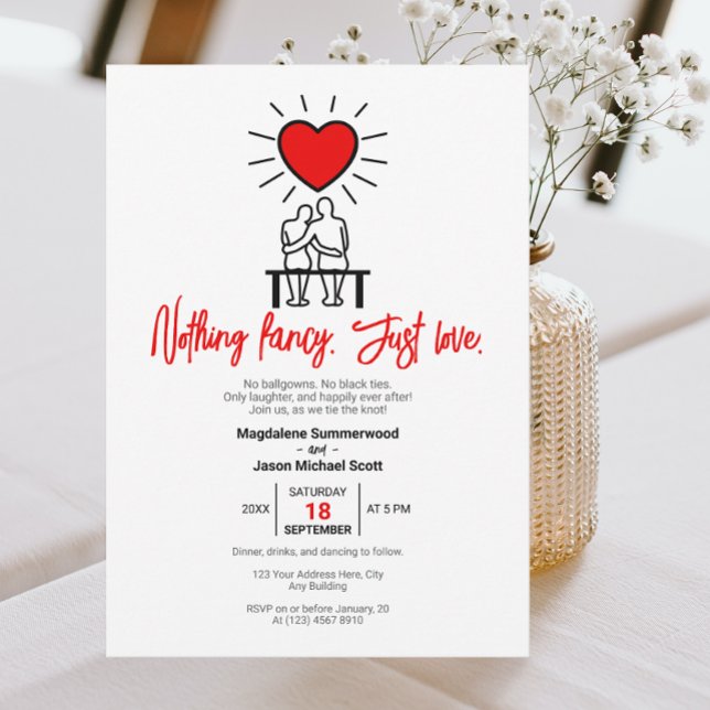 Nothing Fancy Just Love Wedding Invitation (Creator Uploaded)