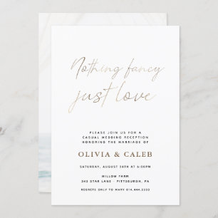 Nothing Fancy Just Love Wedding invitation