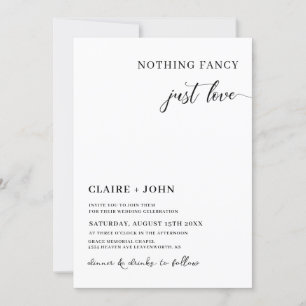 Nothing Fancy Just Love Wedding Invitation