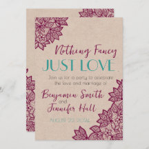 Nothing Fancy, Just LOVE! Wedding Invitations