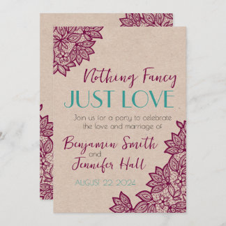 Nothing Fancy, Just LOVE! Wedding Invitations