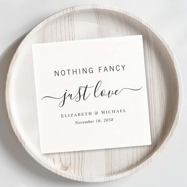 Nothing Fancy Just Love Wedding Napkin (Creator Uploaded)