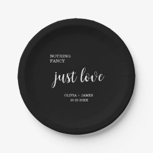 Nothing Fancy Just Love Wedding   Paper Plate
