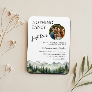 Nothing Fancy Just Love Wedding Photo Invitation Magnet