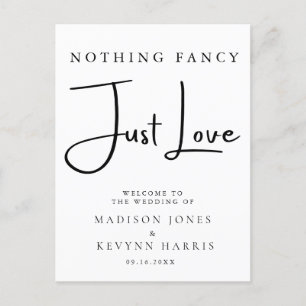 Nothing Fancy Just Love Wedding Postcard
