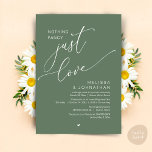 Nothing Fancy, Just Love, Wedding Reception Invitation<br><div class="desc">Mark the beginning of your forever with elegance using our contemporary romantic sage green theme wedding reception elopement celebration invitation card, "Nothing Fancy Just Love". Perfect for couples extending their joyous occasion, this invitation exudes sophistication with a hint of playfulness, setting the stage for a memorable event. Adorned with a...</div>