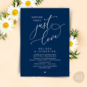 Nothing Fancy, Just Love, Wedding Reception Invitation