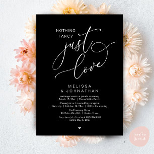 Nothing Fancy, Just Love, Wedding Reception Invitation