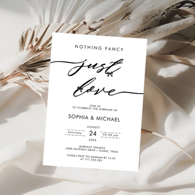 Nothing Fancy Just Love Wedding Reception Invitation (Creator Uploaded)