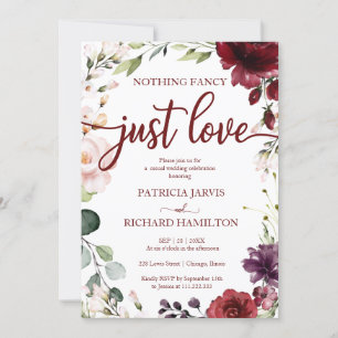 Nothing Fancy Just Love Wedding Rustic Chic Invitation