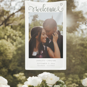 Nothing Fancy Just Love Welcome Wedding Banner