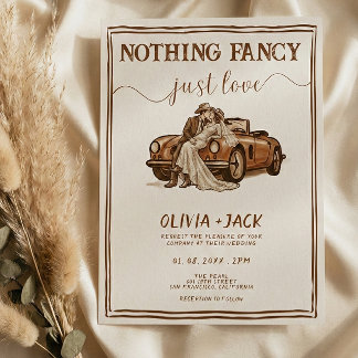 Nothing Fancy Just Love Western Country Wedding Invitation
