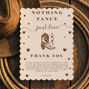 Nothing Fancy Just Love Western Rustic Wedding Thank You Card