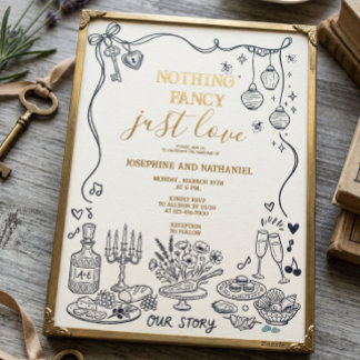 Nothing Fancy Just Love Western Wedding Invitation