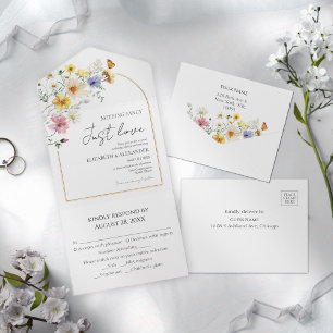 Nothing Fancy Just Love Wildflower Boho Wedding All In One Invitation