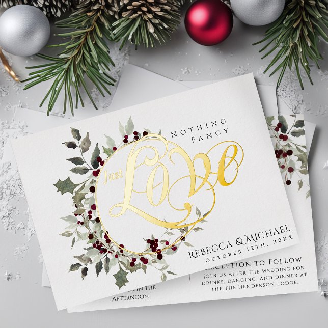 Nothing Fancy Just Love Winter Holly Wedding Gold (Creator Uploaded)