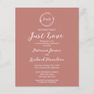 Nothing Fancy Monogram Budget Wedding Invitations