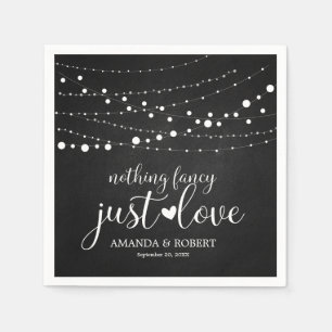 Nothing Fancy Rustic Chalk String Lights Wedding  Napkin