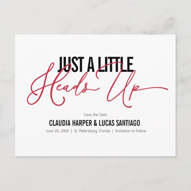 Nothing Fancy Save the Date Postcard (Front)