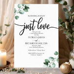 Nothing Fancy Wedding Greenery Budget Invitations<br><div class="desc">Get ready to be mesmerised by our breathtaking greenery wedding suite! Featuring a delicate illustration of eucalyptus leaves paired with bold, elegant calligraphy, it’s the perfect match for your enchanting garden-themed wedding. If you're missing any items or have a special request, don’t hesitate to reach out via chat—I’m here to...</div>