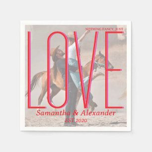 Nothing Fancy Wedding Personalised Couple Photo Napkin