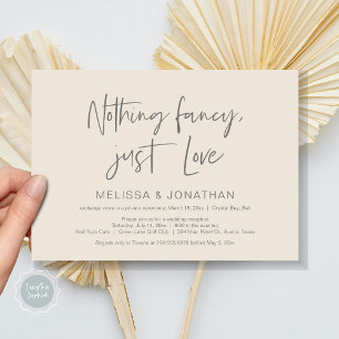 Nothing Fncy' Just Love, Wedding Elopement Party Invitation