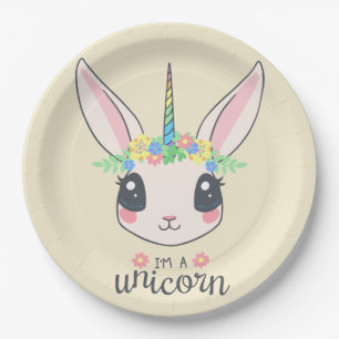 nothing is impossible - unicorn rabbit paper plate