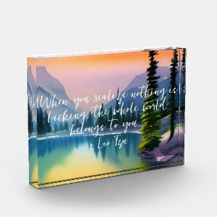 Nothing Is Lacking Zen Quote Peaceful Lake Scene  Photo Block