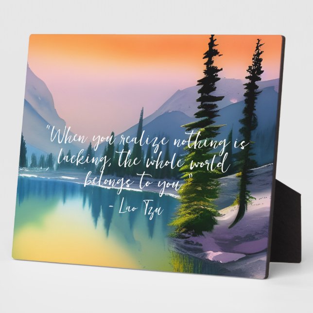 Nothing Is Lacking Zen Quote Peaceful Lake Scene  Plaque (Side)