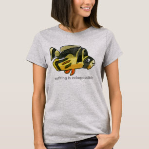 Nothing is Swimpossible Black Butterflyfish Fish T-Shirt