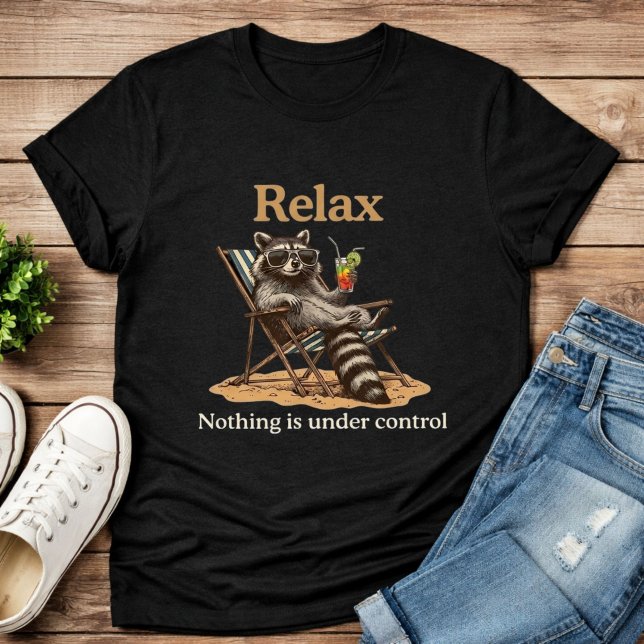 Nothing is Under Control Funny Chill Racoon T-Shirt (Creator Uploaded)