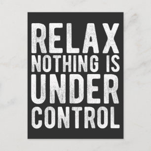 nothing is under control holiday postcard